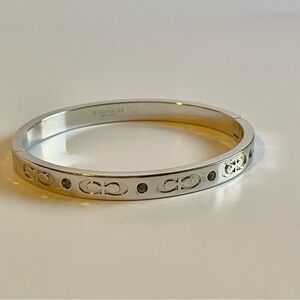 Coach Silver Tone Logo Bracelet